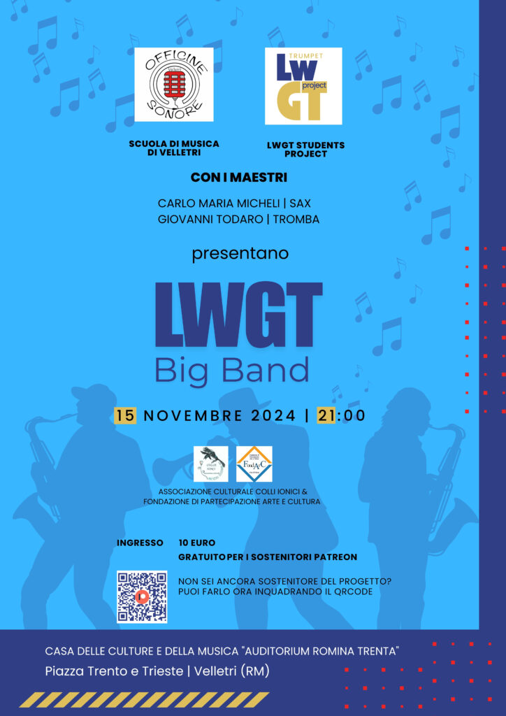 Locandina concerto Velletri LWGT Big Band